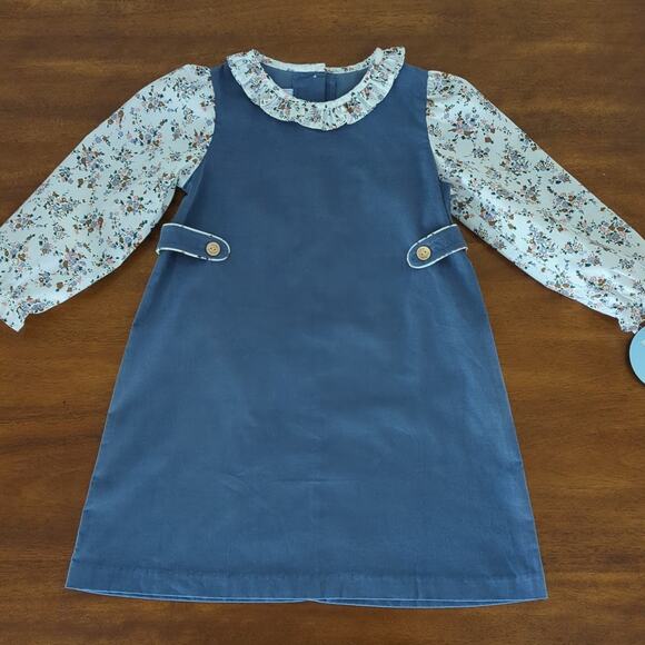 Little English Greenwich Jumper Set - Brownfield Floral girls size 5 NEW WT - Picture 1 of 7
